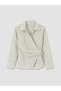 TWO MT SHOP QUALITY LCW STUDIO Ecru Double-Breasted Tie-Detail Button-Down Striped Women's Shirt - 5