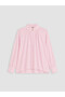 LCW Modest Pink Stand-Collar 100% Cotton Women's Shirt-Tunic, Featuring the ALITA CITY Touch - 5