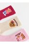 Trendy Picks from Kübra Butik: Set of 3 Adorable Teddy Bear Print Girls' Terry Socks - 3
