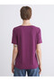LCW EVERYDAY Purple Solid Standard & Regular Short-Sleeve Women's T-Shirt, Featuring the ALITA CITY Touch - 5