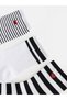 Alita City Ecru Striped 5-Piece Pack Women's Socks with a Difference - 2