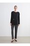 LCW Grace Black Rib Knit Plain Loose & Oversized Women's Tunic—Exclusive to ALITA CITY - 2