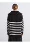 Alita City Lcw Modest Ecru Knitwear Striped Loose & Baggy Women's Tunic with a Difference - 4