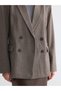 LCW STUDIO Beige Armure Fabric-Patterned Standard & Regular Women's Blazer Jacket, Featuring the ALITA CITY Touch - 3