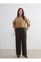 LCW Vision Brown Solid Standard & Regular Flared Women's Pants, Featuring the ALITA CITY Touch - 2