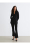 Alita City Lcw Vision Black Elastic Waist Spanish Leg Women's Trousers with a Difference - 2