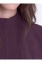 LCW Modest Purple Solid Standard & Regular Mock Neck Long Dress, Featuring the ALITA CITY Touch - 3