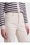 LCW Vision Ecru Velvet Straight-Leg & Slim-Fit Flared Women's Pants, Featuring the ALITA CITY Touch - 3