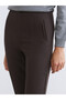 LCW Vision Brown Polyviscose Straight-Leg & Slim-Fit Narrow-Legged Women's Pants, Featuring the ALITA CITY Touch - 3