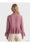 Trendy Picks from Kübra Butik: Tie-Detail, Collared, Checked, Embroidered, Ruffled Chiffon Blouse - 5