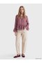Trendy Picks from Kübra Butik: Tie-Detail, Collared, Checked, Embroidered, Ruffled Chiffon Blouse - 3