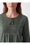 Trendy Picks from Kübra Butik: Tie-Detail Collar, Embroidered, Ruched Blouse - 4