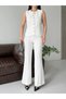 Women's Gold-Buttoned Vest Set and Pants Set with Slits at the Hem—Stylish Two-Piece Set - 6