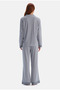 Women's Gray Pajama Set with Geometric Patterned Design, 50% Modal, 50% Cotton - 6