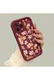 High-Quality iPhone 15 Pro-Compatible Case with a Scattered Yellow-Pink Floral Pattern in Burgundy - 2