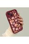 High-Quality iPhone 14 Plus-Compatible Case with a Scattered Yellow-Pink Flower Pattern in Burgundy - 2