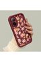 Realme C67 4G-Compatible High-Quality Burgundy Case with a Scattered Yellow and Pink Flower Pattern - 2
