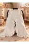 4-Ply Muslin Stroller Cover, 110x80 cm, Ecru | Baby Carrier Cover with Ruffle Detail
