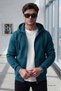 Men's Petrol Hooded Full Zip Cardigan