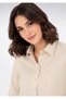 Women's Beige Long Sleeve Basic Shirt - 2