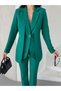 Women's Custom-Designed Jacket and Pants Set—Stylish Two-Piece Set with Shoulder Detail and Buckle Detail - 8