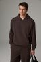 Enrique men's hooded dark brown sweatshirt