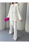 Women's Shawl-Detail Jacket and Pants Set—Long-Tie-Detail, Stylish Two-Piece Set - 2