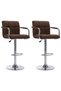 Scaune de bar, 2 buc., maro, material textil