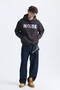 Embroidered Oversized Hooded Sweatshirt