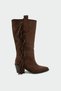 Dietra Tasseled Fringe-Detail Square-Toe Boots with Thick Heel - 2
