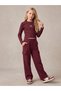 Girls' Embroidered, Corded Fabric, Long-Sleeved Cropped Top