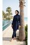 Adjustable-Waist, Elastic-Waisted, Water-Repellent Fabric, 3-Piece Fully Covering Modest Swimwear Hijab Burkini - 4
