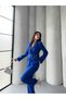 Women's Short Jacket and Pants Set with Snap-Fastened Belt—Stylish, Modern Two-Piece Set - 2