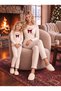 Cotton Soft-Touch Patterned Fabric Round-Neck Long-Sleeve Women's Pajama Set