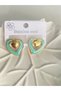STEEL EARRINGS—HEART-SHAPED, WITH TURQUOISE AND GOLD DETAILS - 5
