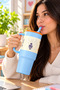 1300 mL Large Mug-Style Water Bottle with Straw and Strappy Handles – Carrying Handle, High-Capacity Water Bottle for Daily Use - 2
