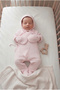 Newborn Hospital Discharge Muslin Onesie, Bonnet, Hat, and Gloves 3-Piece Set - Double-Layer Muslin - 6