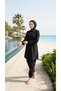 Adjustable-Waist, Elastic-Waisted, Water-Repellent Fabric, 3-Piece Fully Covering Modest Swimwear Hijab Burkini - 4