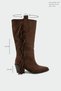 Dietra Tasseled Fringe-Detail Square-Toe Boots with Thick Heel - 4