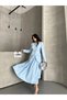 Women's Gold Button-Front Blazer and Long Skirt Set—Stylish Two-Piece Set with a Zipper Skirt - 3