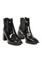 Women's Rubber-Soled Mid-Heel Boots 26K415 Black - 4