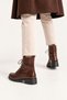 Women's Winter thick sole dark brown crocodile-print casual boots TR01MK03H - 7