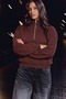 Women's Sporty-Chic Casual Brown Sweatshirt - 5