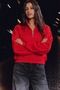 Women's Sporty-Chic Casual Red Sweatshirt - 5