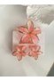 HAIR CLIP - 3-PIECE SET, DARK PINK LOTUS FLOWER HAIR CLIPS (1 PIECE 8 CM, 2 PIECES 4 CM) - 3