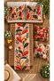 Fall Squirrel and Acorn-Patterned Set of 4 Cushion Covers + 1 Table Runner – 43x43 cm Reversible Cushion Covers, 40x140 cm Table Runner - 2