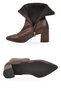 Women's Mid-Heel Zip-Up Boots 291245 Coffee-Leather - 5