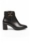 Women's Mid-Heel Zip-Up Boots PC-54975 Black Glossy - 2
