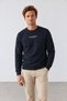 New season klok men's regular fit crew neck pique sweatshirt.