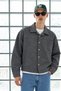 Men’s Shirt Collar Button-Front Melton Charcoal Grey Jacket